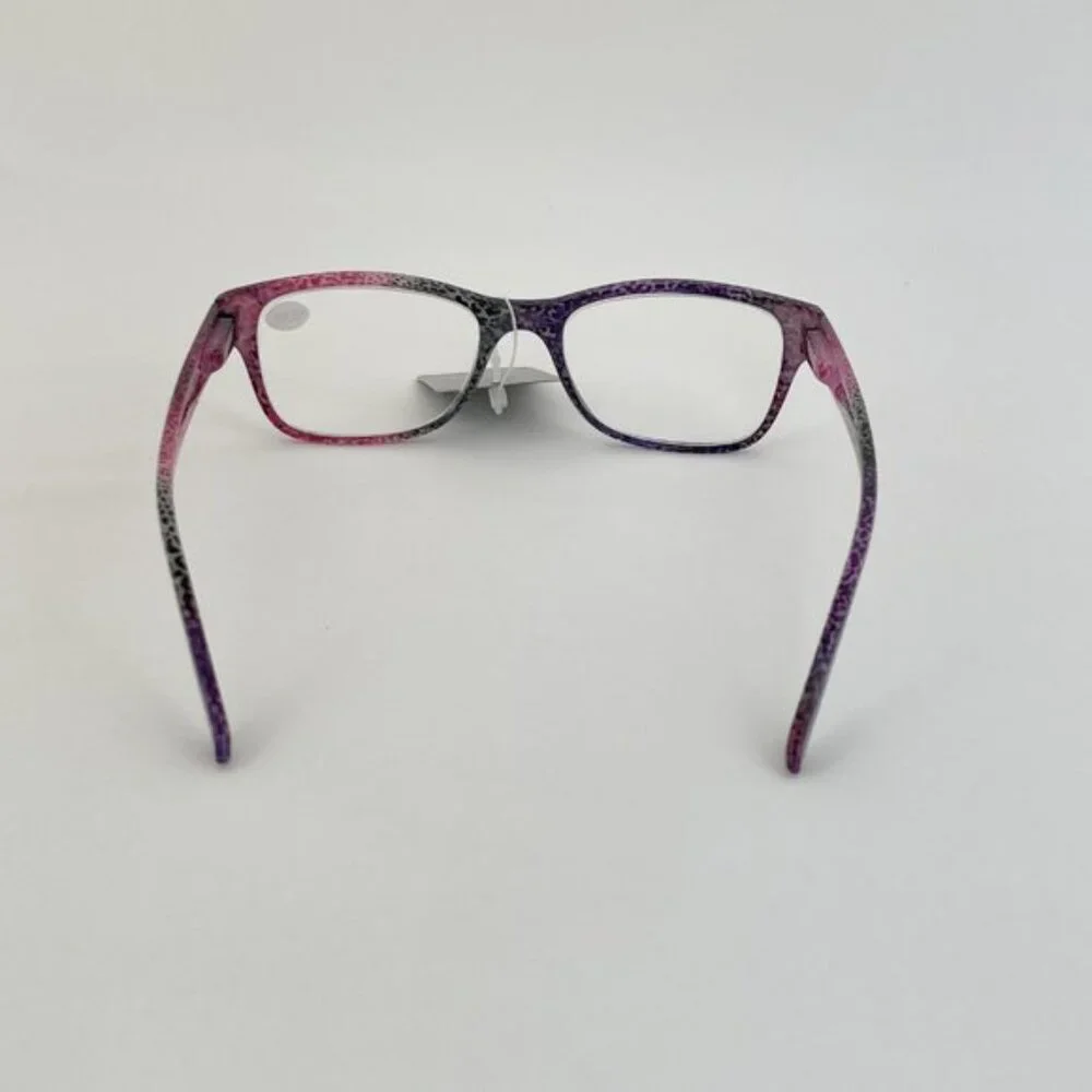 Bevi +2.50 Red & Purple Cheetah Square Reading Glasses